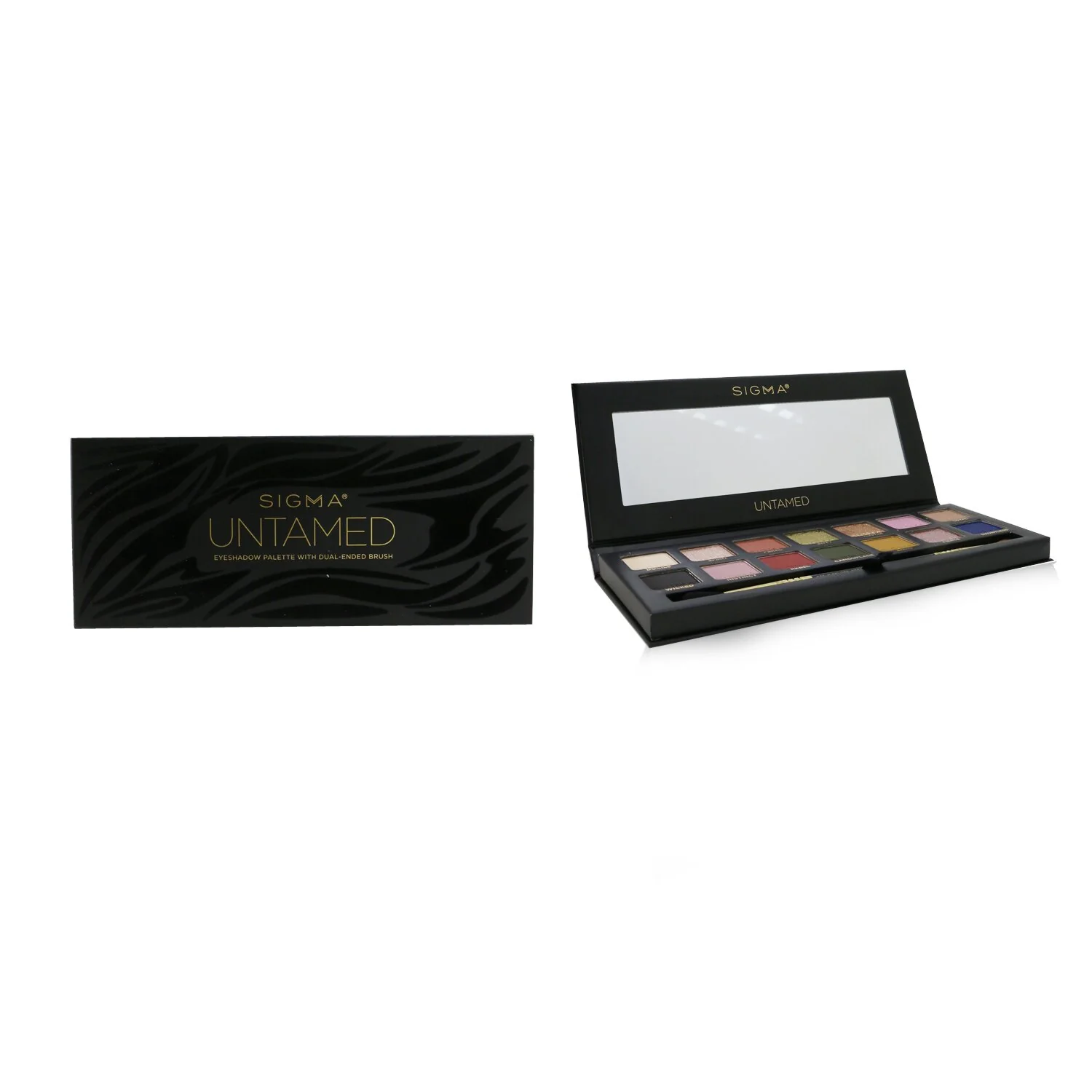 Sigma Beauty Untamed Eyeshadow Palette With Dual Ended Brush (14x Eyeshadow + 1x Dual Ended Brush)  19.32g/0.68oz - Olabens