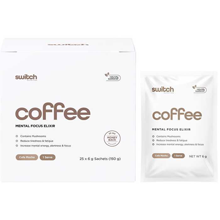 Switch Nutrition Coffee Mental Focus Elixir Cafe Mocha 25pk - Olabens