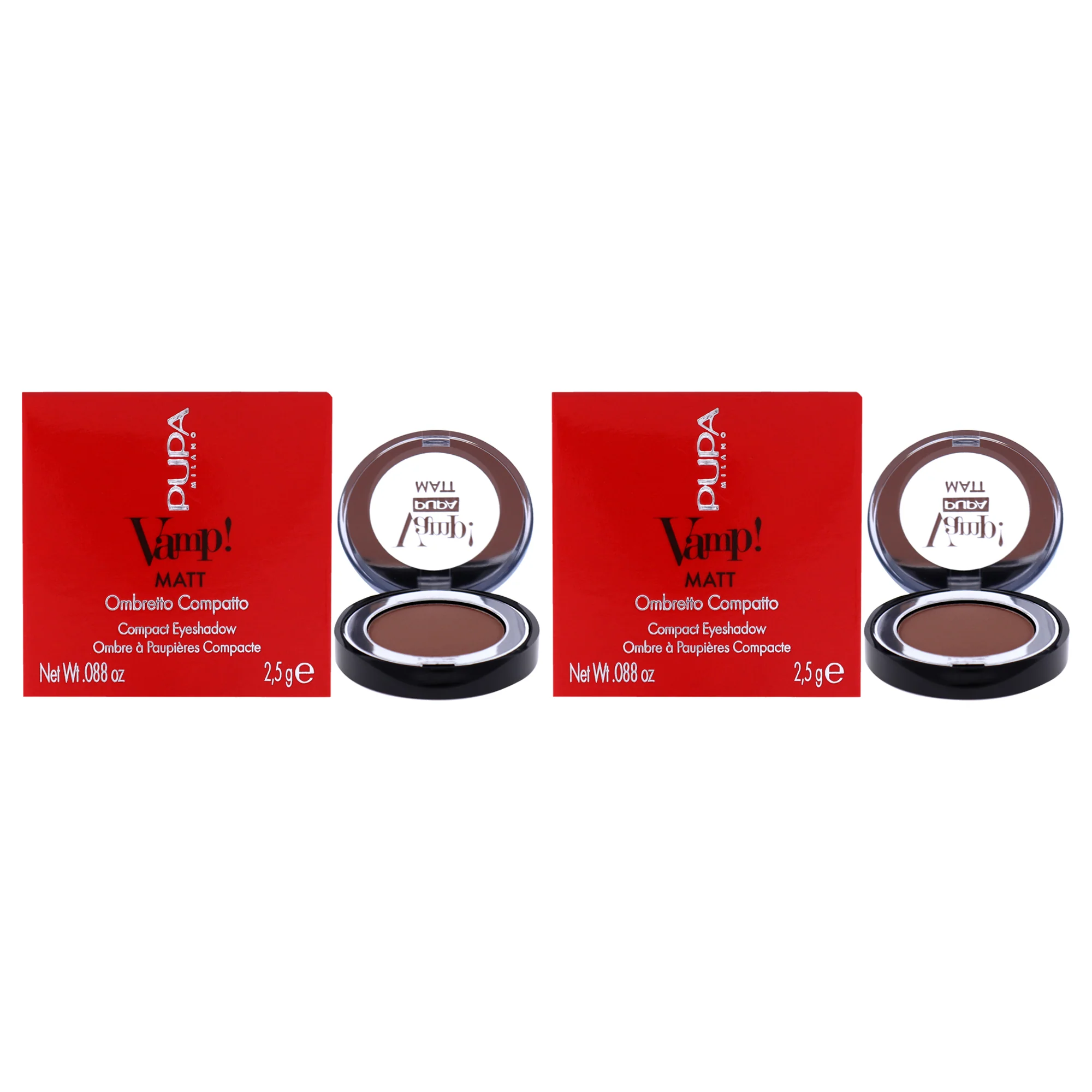 Vamp! Matt Compact Eyeshadow - 040 Warm Nude by Pupa Milano for Women - 0.088 oz Eye Shadow - Pack of 2 - Olabens