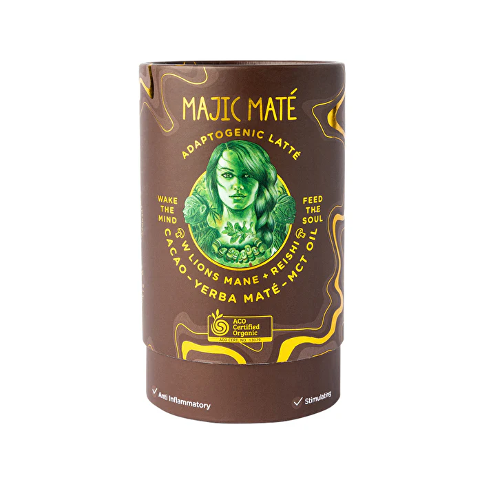 Naturally Driven Organic Adaptogenic Latte Majic Mate Cacao (Lion's Mane, Reishi, Yerba Mate & MCT Oil) 120g - Olabens