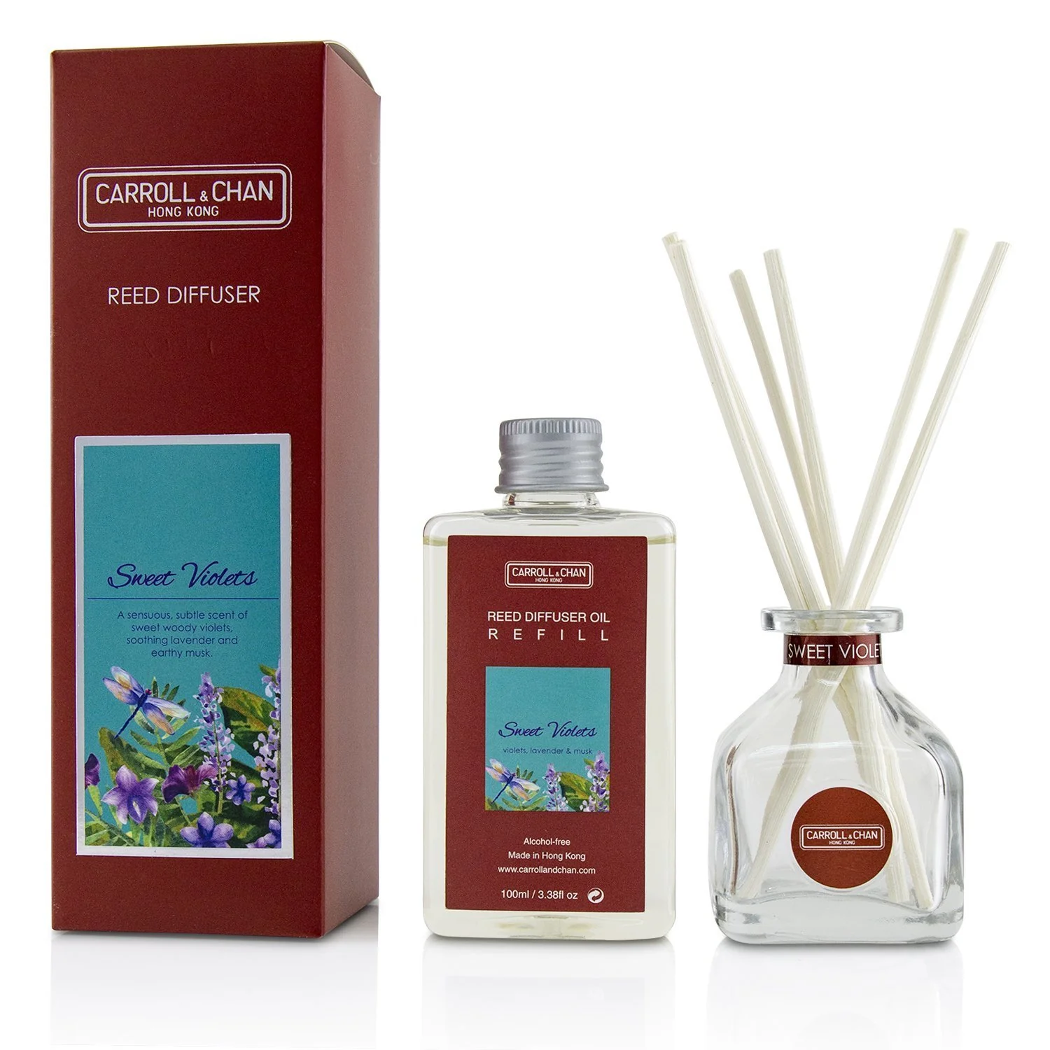 The Candle Company (Carroll & Chan) Reed Diffuser - Sweet Violets  100ml/3.38oz - Olabens