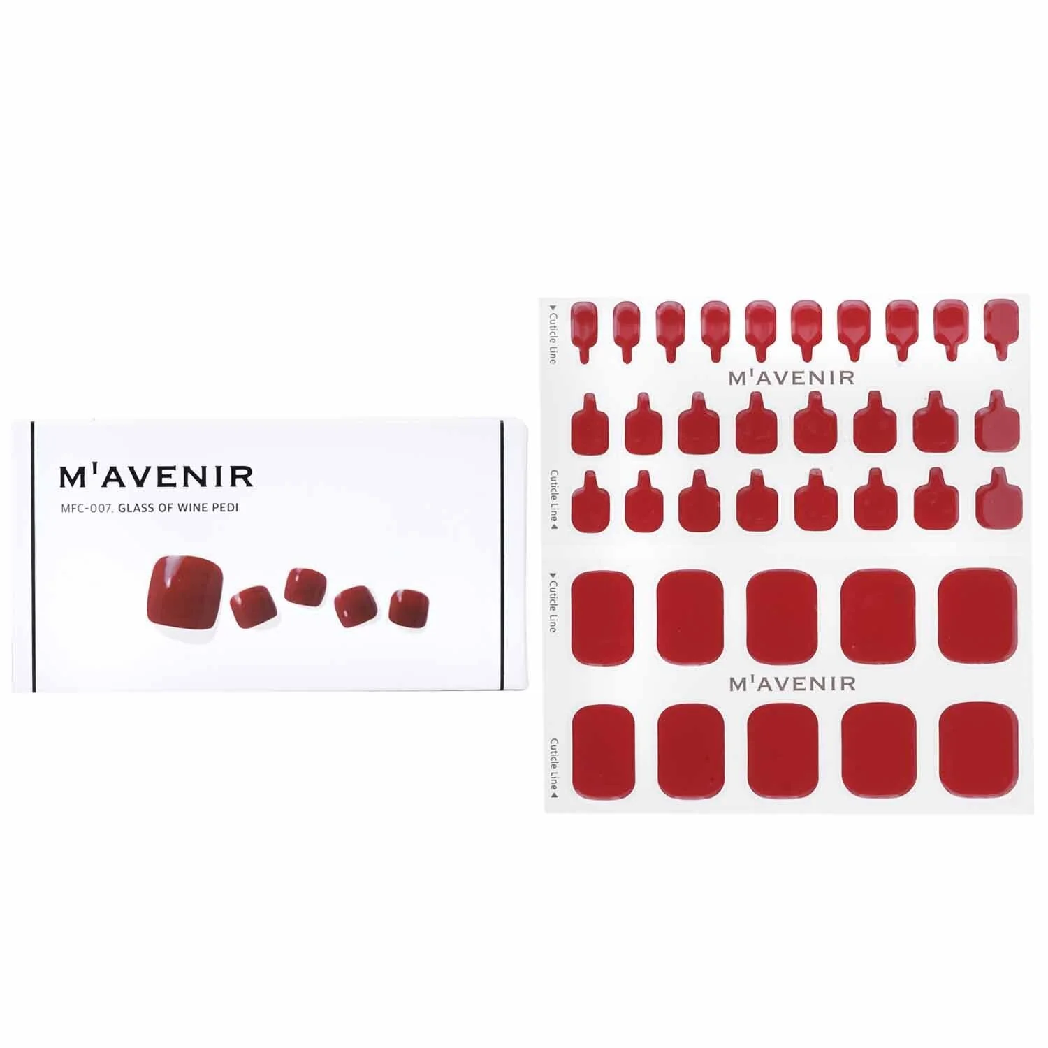Mavenir Nail Sticker (Red) - # Glass Of Wine Pedi  36pcs - Olabens