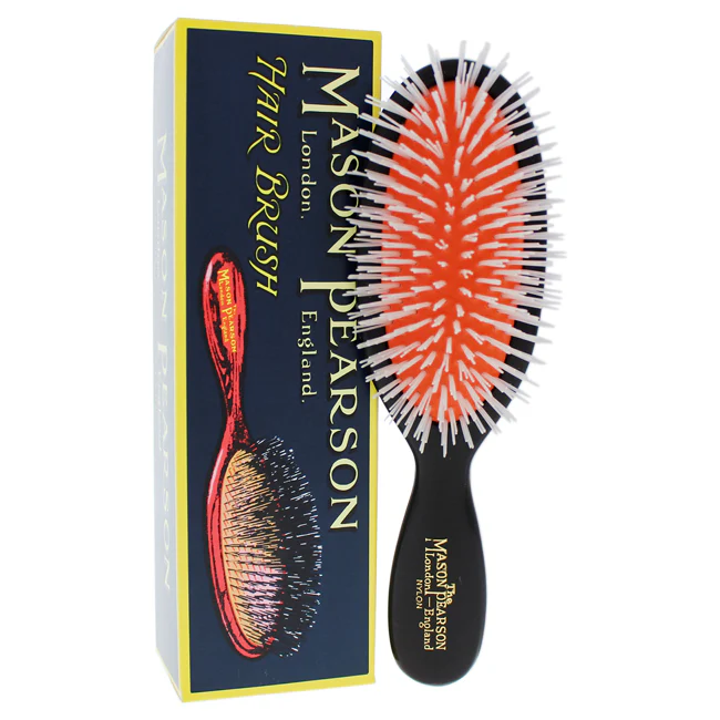 Mason Pearson Pocket Nylon Brush - N4 Dark Ruby by Mason Pearson for Unisex - 1 Pc Hair Brush and Cleaning Brush - Olabens