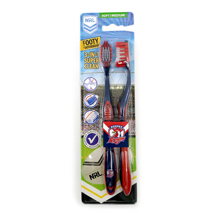 Nrl - 2pk - Sydney Roosters Toothbrushes - Olabens
