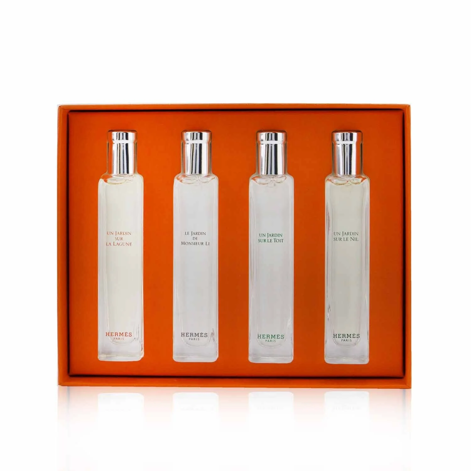 Hermes Jardins Eau De Toilette Travel Set: Un Jardin Sur La Lagune, Le Jardin De Monsieur Li, Un Jardin Sur Le Toit, Un Jardin Sur Le Nil  4x15ml/0.5oz - Olabens