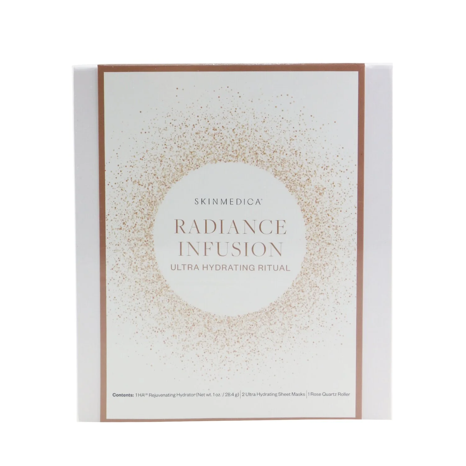 Skin Medica Radiance Infusion Ultra Hydrating Ritual Set: HA Rejuvenating Hydrator 28.4g + Ultra Hydrating Sheet Mask 2pcs + Rose Quartz Roller  4pcs - Olabens