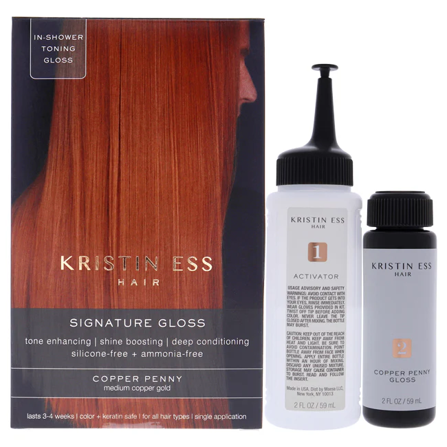 Kristin Ess Signature Hair Gloss - Copper Penny - Medium Copper Gold by Kristin Ess for Unisex - 1 Application Hair Color - Olabens