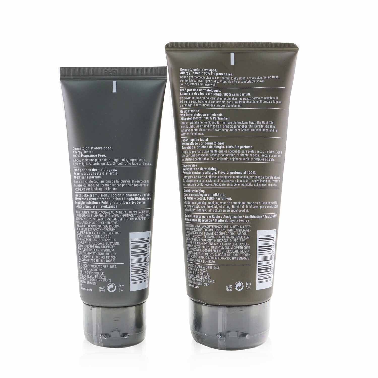 Clinique Men Cleanser + Hydrate 2-Pieces Set: Face Wash 200ml + Moisturizing Lotion 100ml  2pcs - Olabens