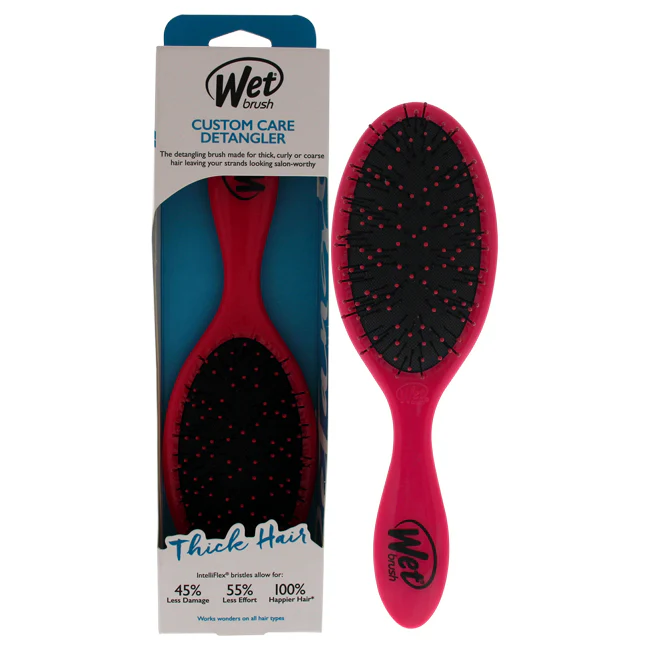 Wet Brush Custom Care Detangler Thick Hair Brush - Pink by Wet Brush for Unisex - 1 Pc Hair Brush - Olabens