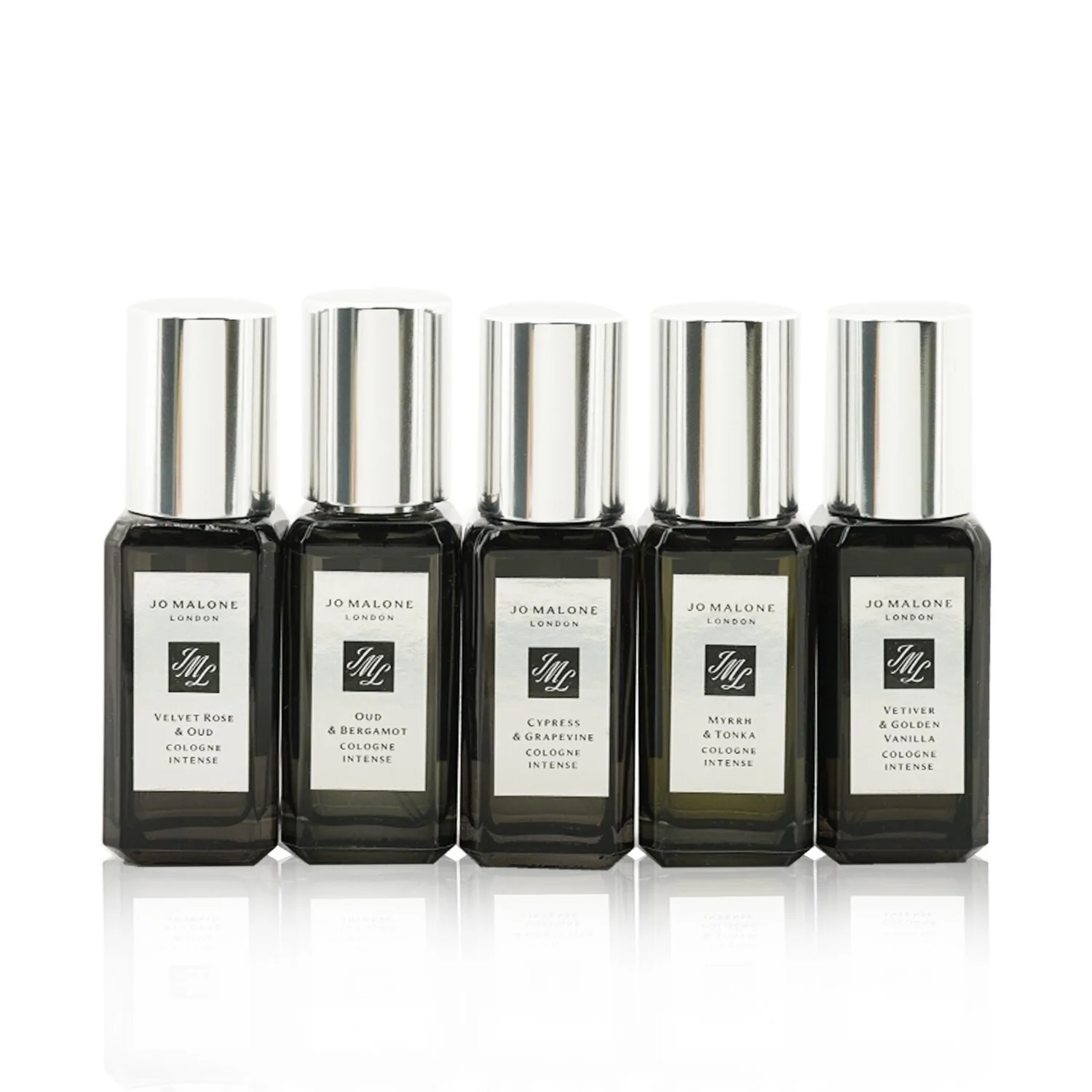 Jo Malone Cologne Intense Collection: Cypress & Grapevine, Myrrh & Tonka, Oud & Bergamot, Velvet Rose & Oud, Vetiver & Golden Vanilla  5x9ml/0.3oz - Olabens