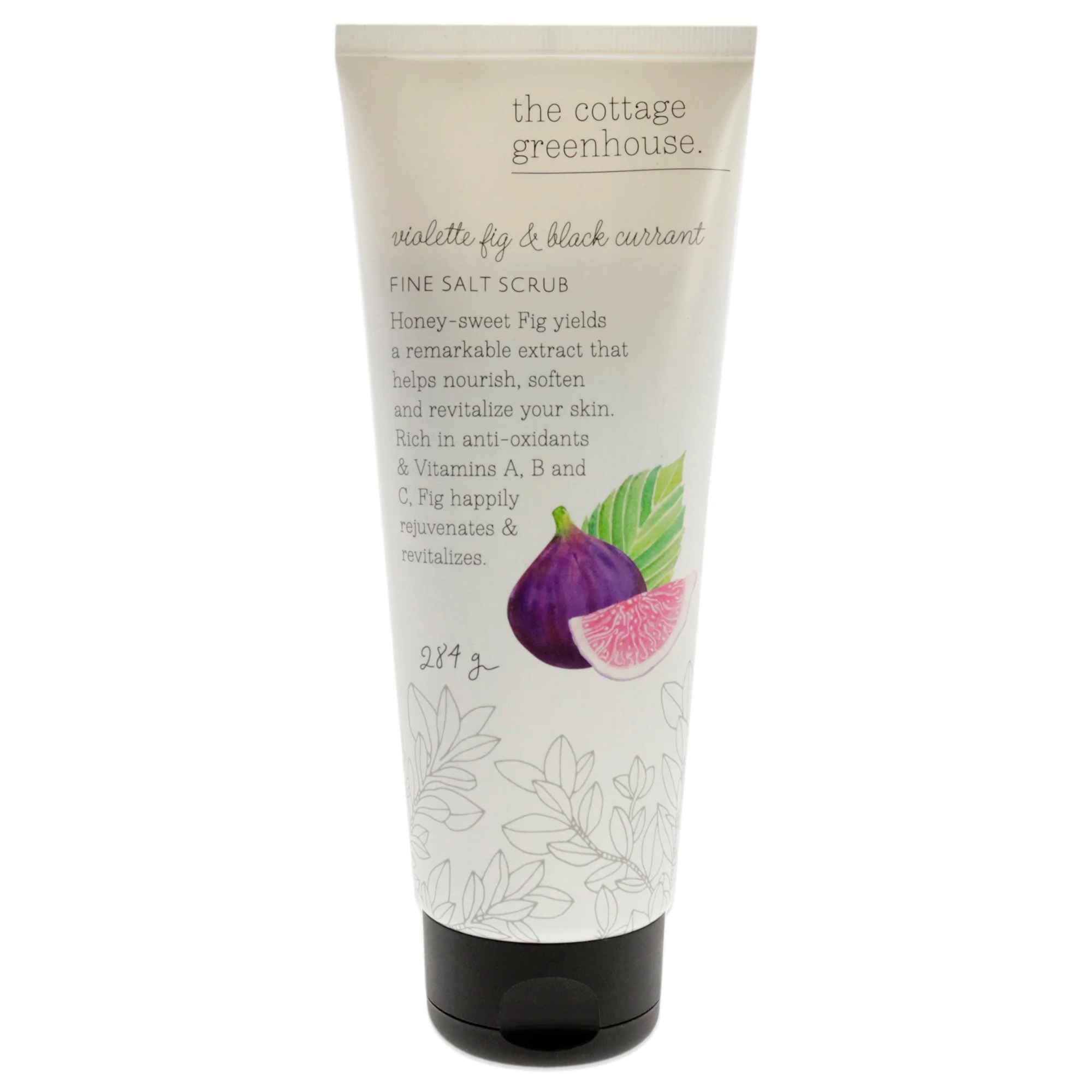 Fine Salt Scrub - Violette Fig and Black Currant by The Cottage Greenhouse for Unisex - 10 oz Scrub - Olabens