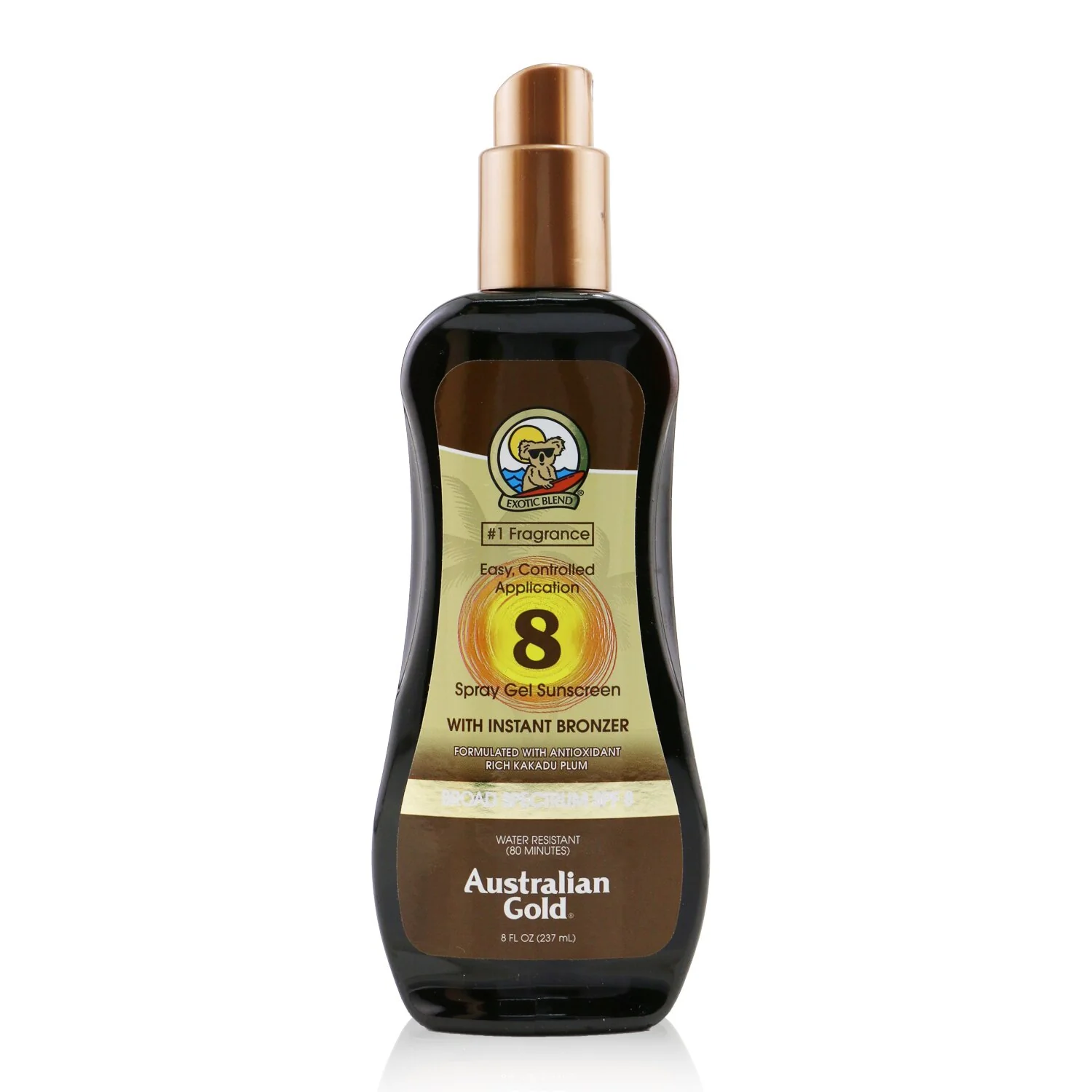 Australian Gold Spray Gel Sunscreen SPF 8 with Instant Bronzer  237ml/8oz - Olabens