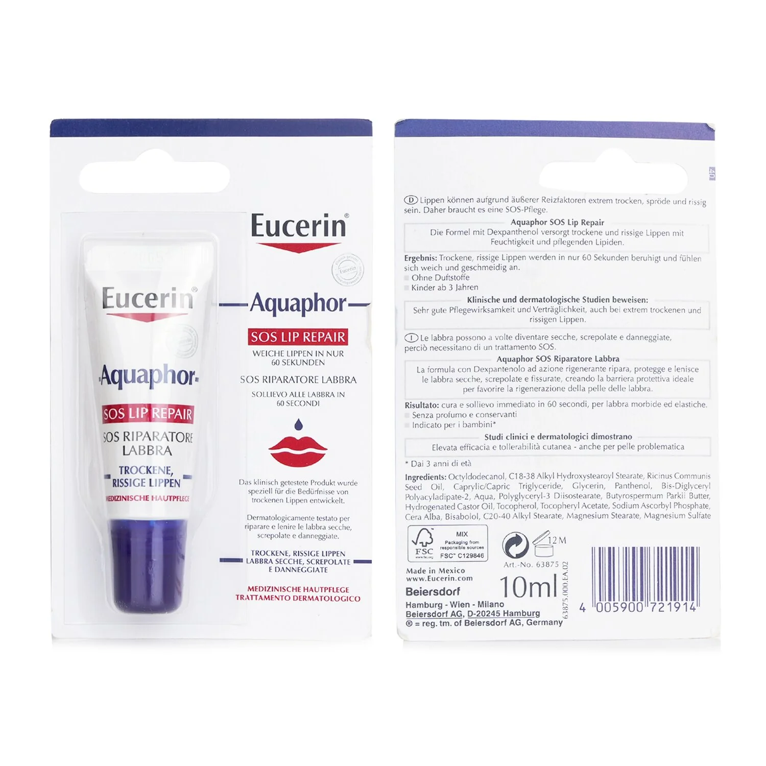 Eucerin Aquaphor SOS Lip Repair  10ml - Olabens