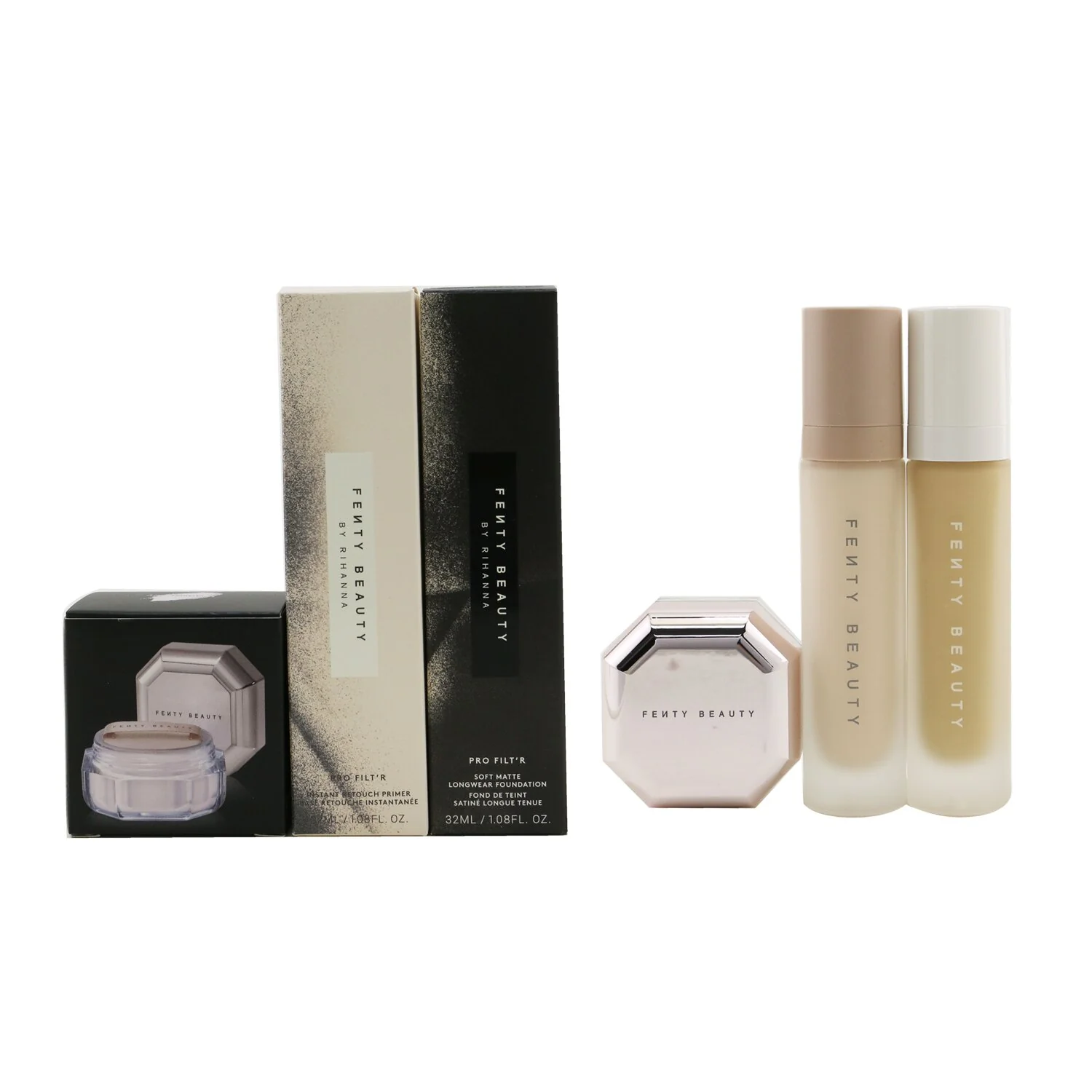Fenty Beauty by Rihanna Pro Filt'R Soft Matte Complexion Kit: Foundation 32ml + Primer 32ml + Instant Retouch Setting Powder 7.8g - #120  3pcs - Olabens