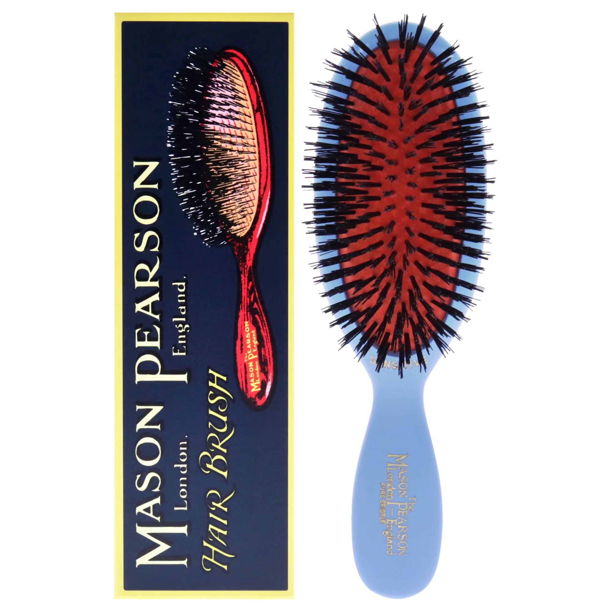 Pocket Sensitive Pure Bristle Brush - SB4 Blue by Mason Pearson for Unisex - 1 Pc Hair Brush - Olabens