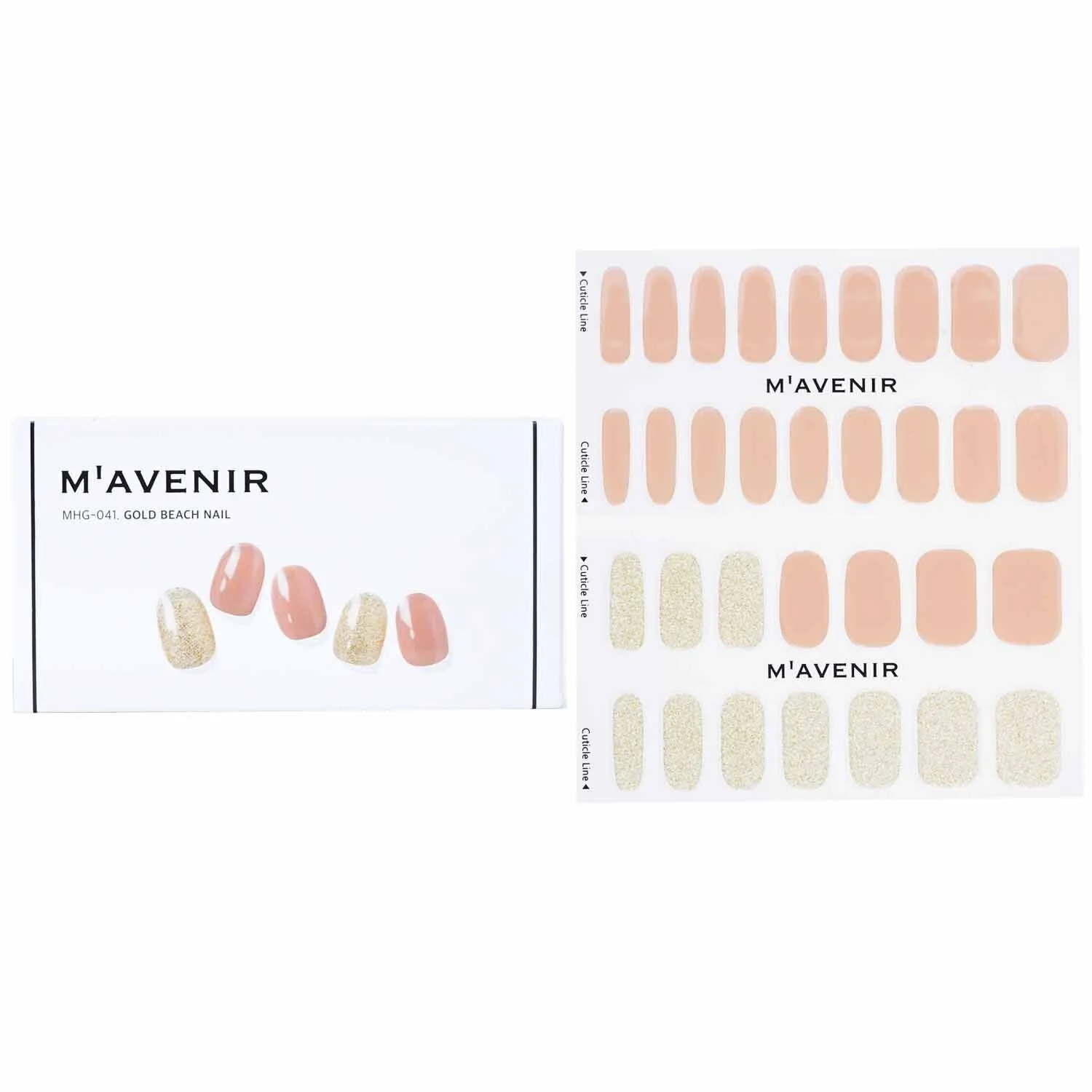 Mavenir Nail Sticker (Pink) - # Gold Beach Nail  32pcs - Olabens