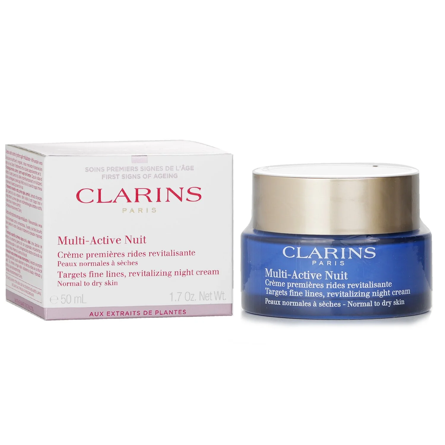 Clarins Multi Active Night Targets Fine Lines Revitalizing Night Cream (For Normal to Dry Skin)  50ml/1.6oz - Olabens