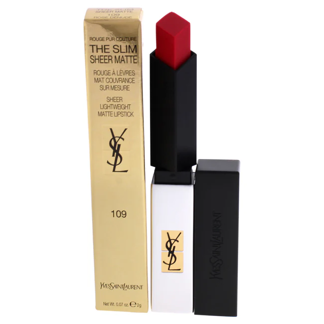 Yves Saint Laurent Rouge Pur Couture The Slim Sheer Matte Lipstick - 109 Rose Denude by Yves Saint Laurent for Women - 0.07 oz Lipstick - Olabens