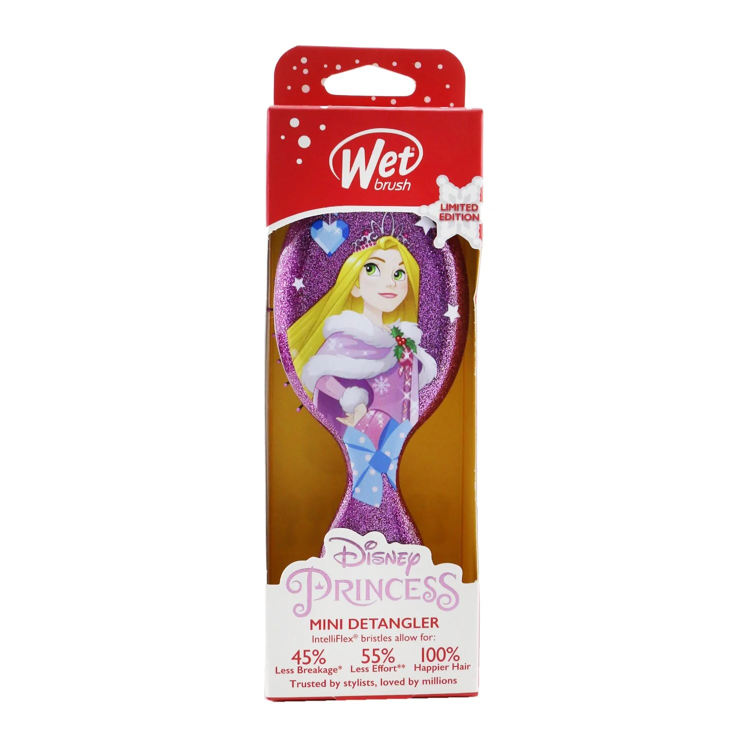 Wet Brush Mini Detangler Disney Princess - # Glitter Ball - Rapunzel (Limited Edition) - Olabens