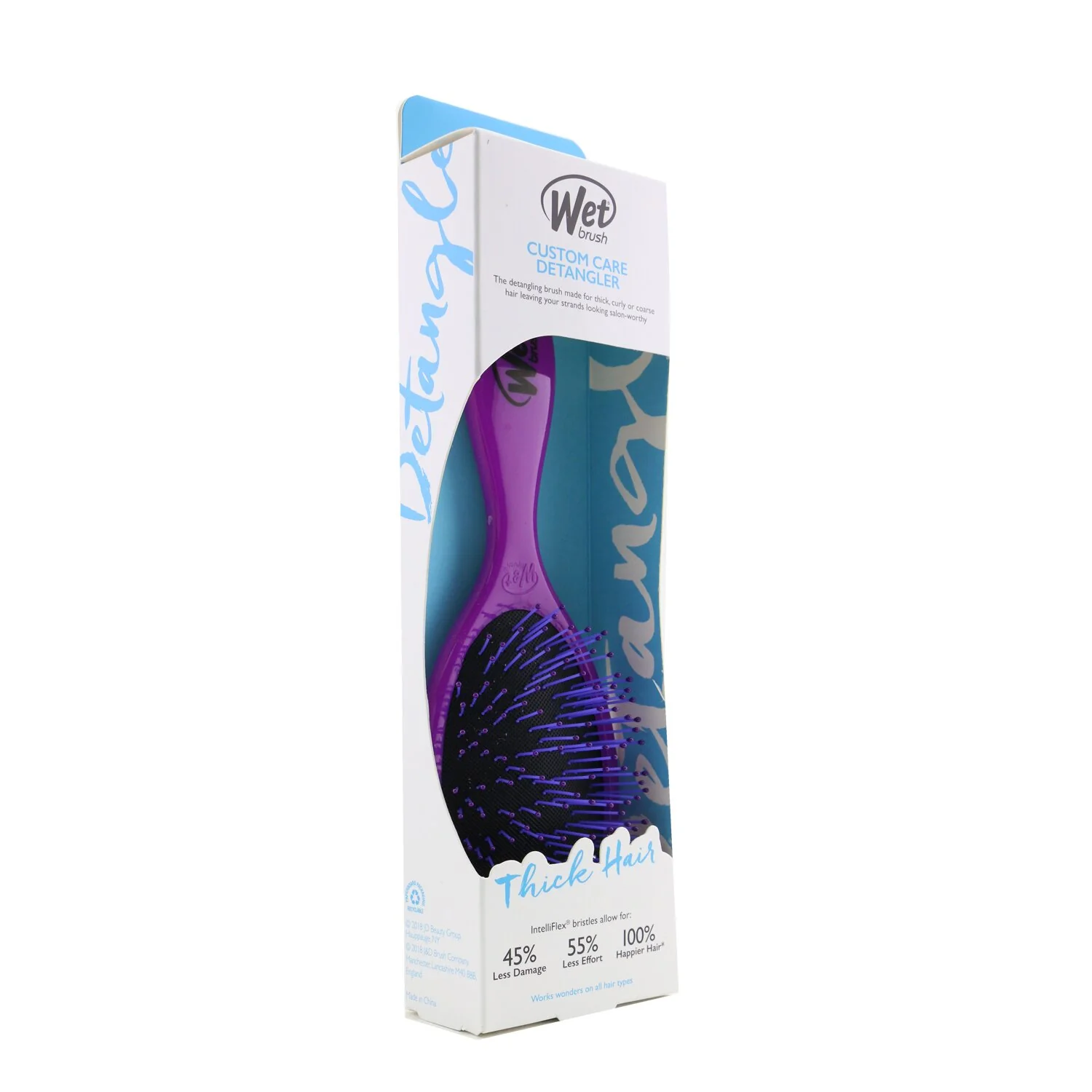 Wet Brush Custom Care Detangler Thick Hair Brush - # Purple BWR830CCPR  1pc - Olabens