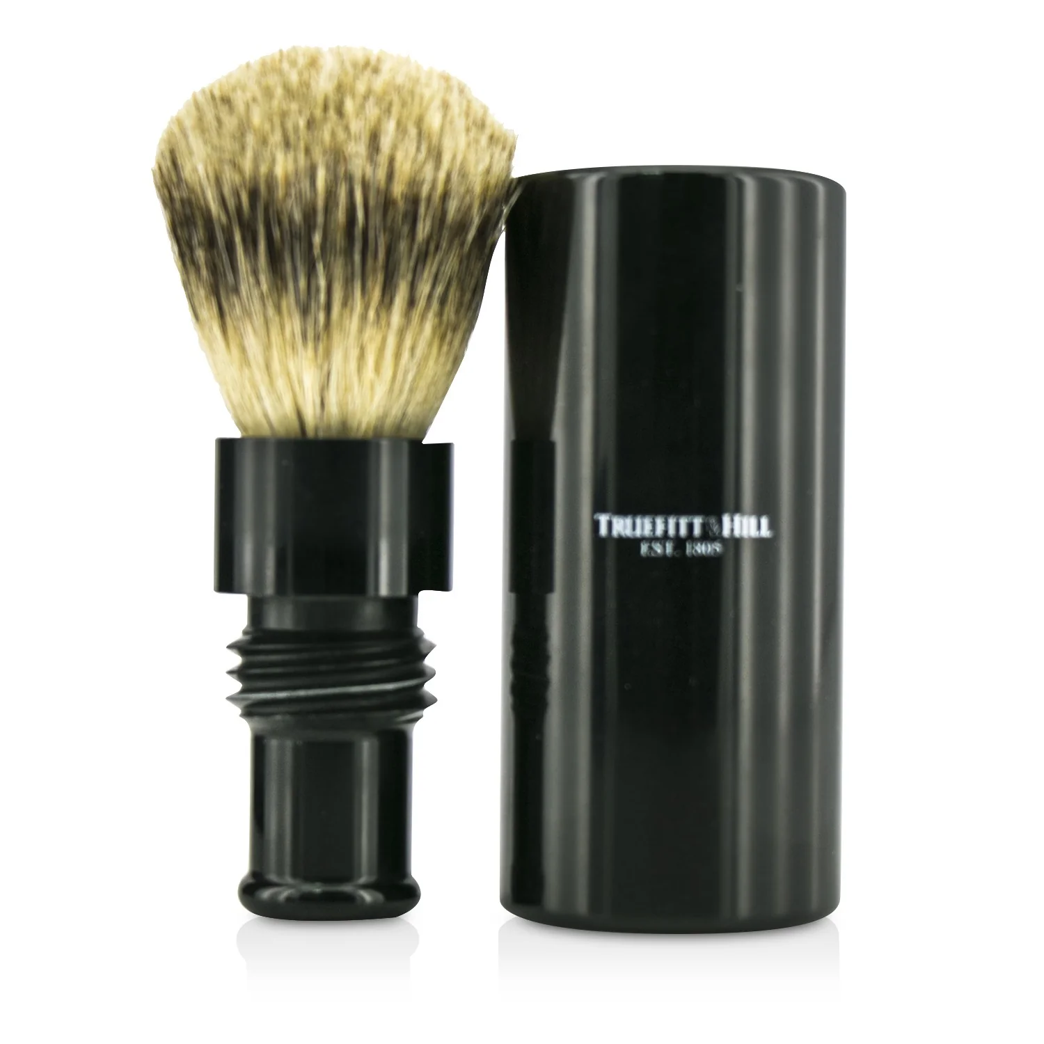Truefitt & Hill Turnback Traveler Badger Hair Shave Brush - # Ebony  1pc - Olabens