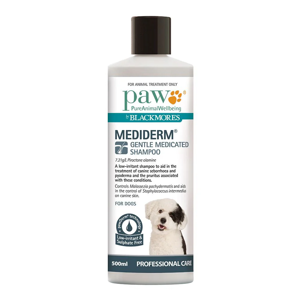 Paw by Blackmores Mediderm Gentle Medicated Shampoo (For Dogs) 500ml - Olabens