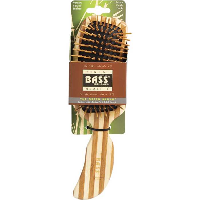 Bass Brushes Bamboo Hair Brush Semi S Shaped Handle - Olabens