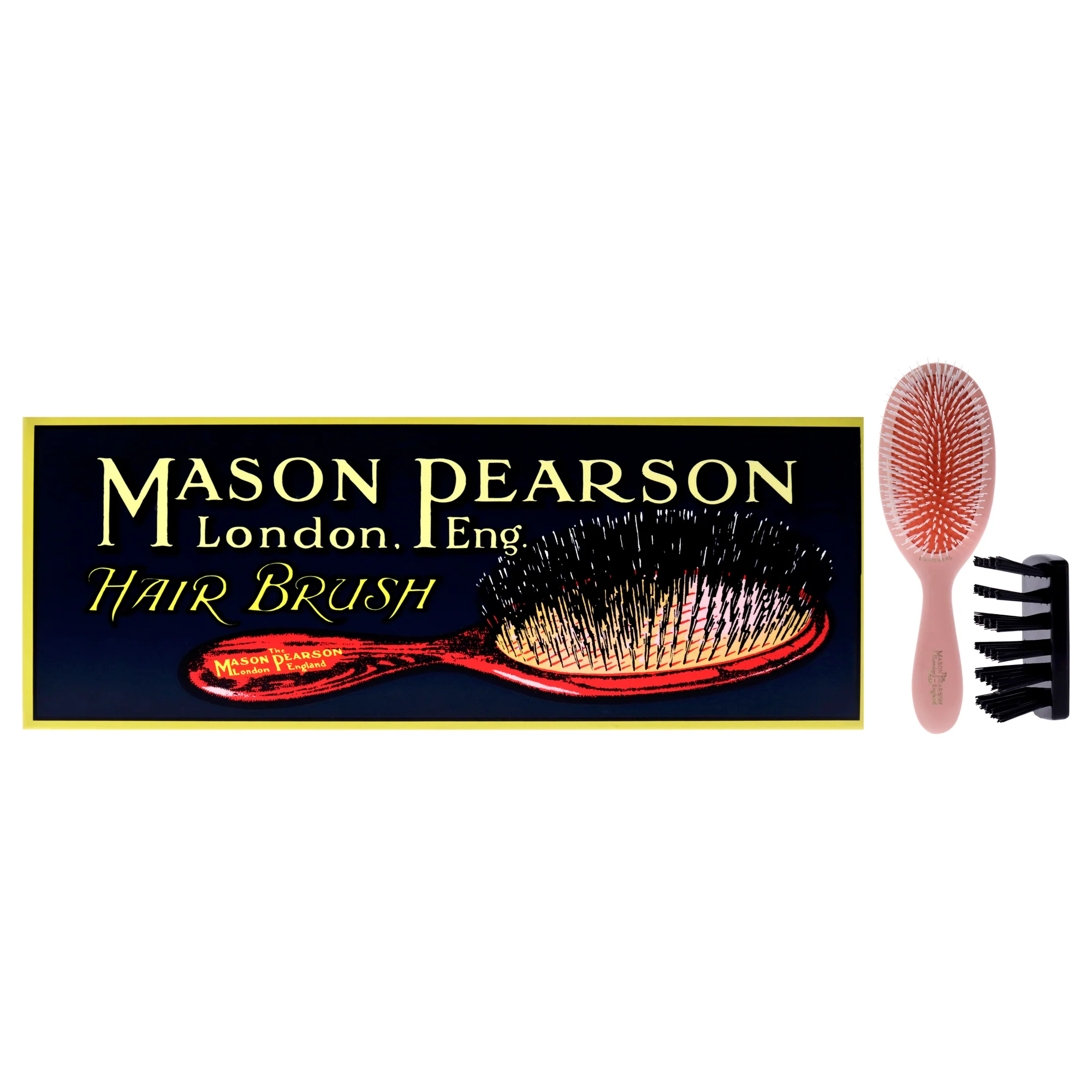 Universal Nylon Brush - NU2 Pink by Mason Pearson for Unisex - 2 Pc Hair Brush, Cleaning Brush - Olabens