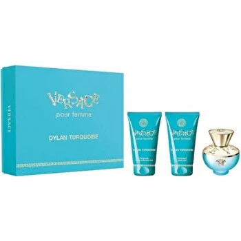 Versace Dylan Turquoise 3pc Set - Eau De Toilette & Perfumed Body Gel & Bath & Shower Gel 50ml - Olabens