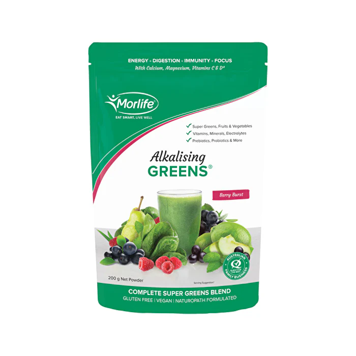 Morlife Alkalising Greens Berry Burst 200g - Olabens