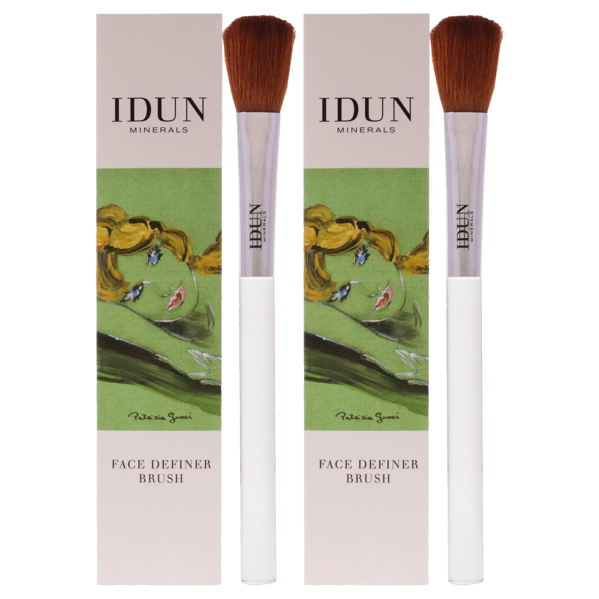 Face Definer Brush - 012 by Idun Minerals for Women - 1 Pc Brush - Pack of 2 - Olabens