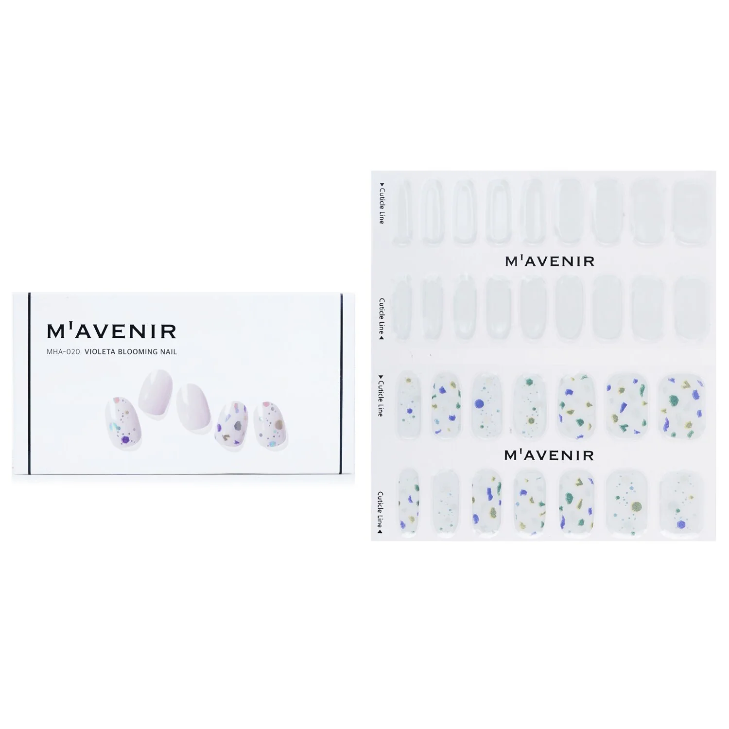 Mavenir Nail Sticker (White) - # Violeta Blooming Nail  32pcs - Olabens