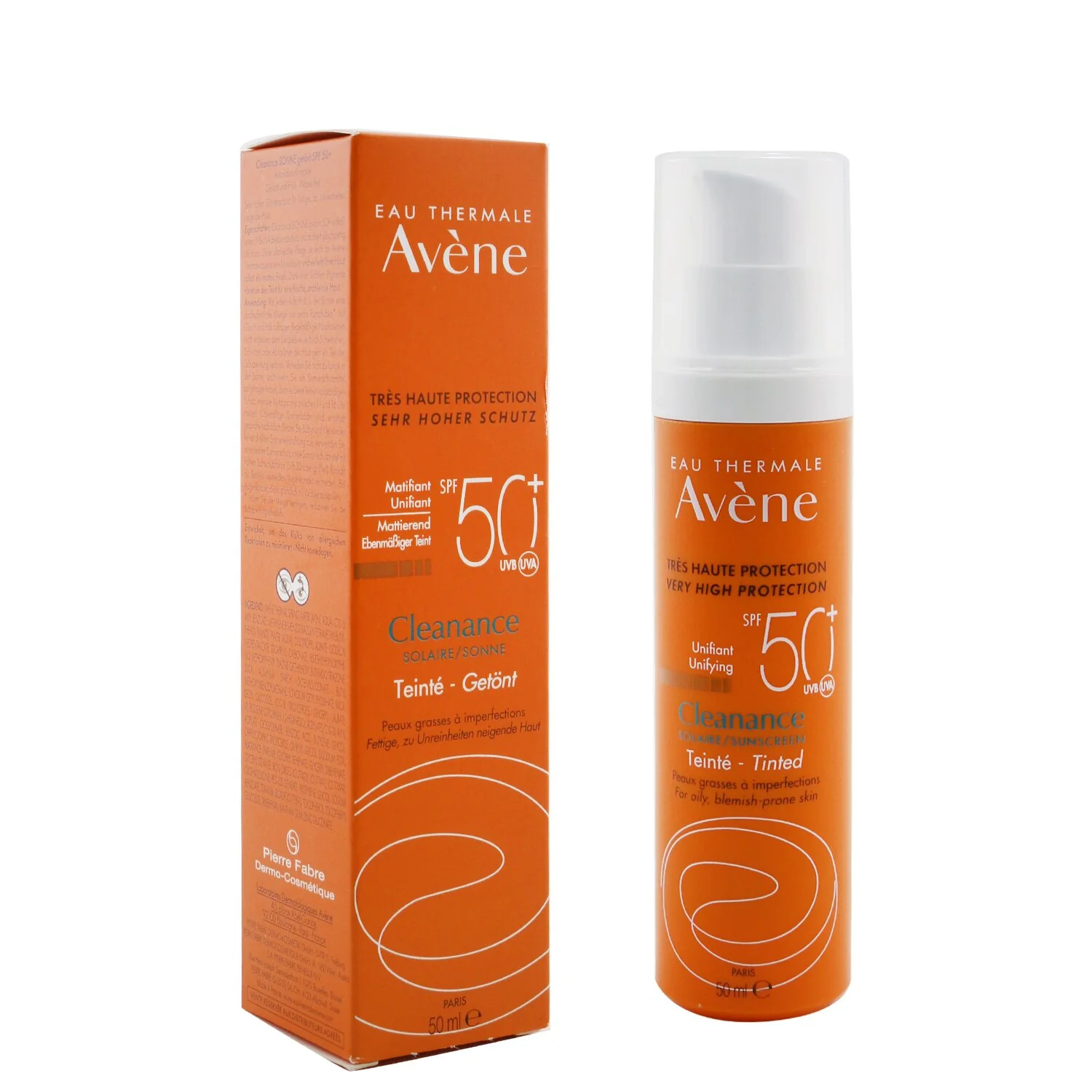Avene Very High Protection Cleanance Unifying Tinted Sunscreen SPF 50 - For Oily, Blemish-Prone Skin  50ml/1.7oz - Olabens