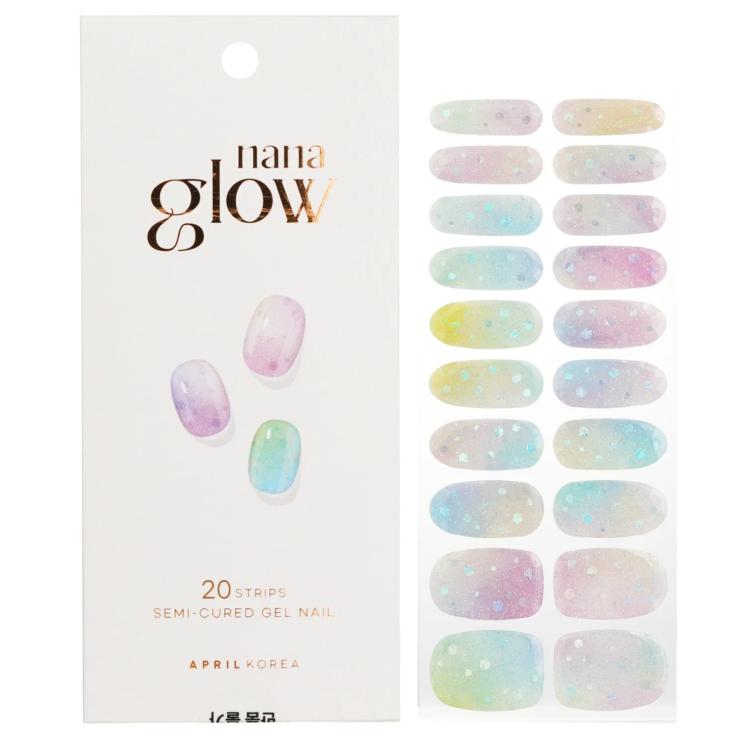 April Korea Nanaglow Nail Sticker - # GN05  20pcs - Olabens