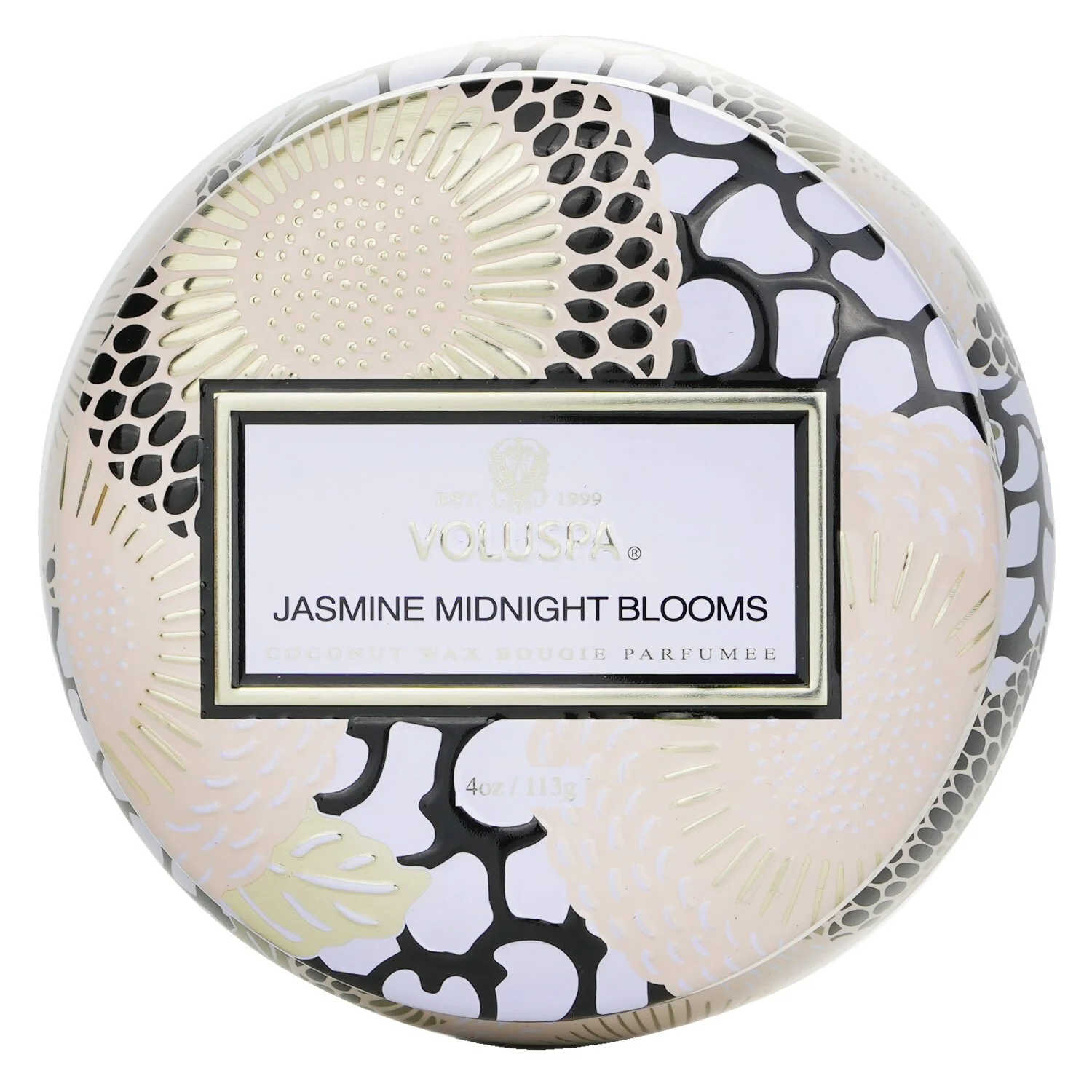Voluspa Mini Tin Candle - Jasmine Midnight Blooms  113g/4oz - Olabens