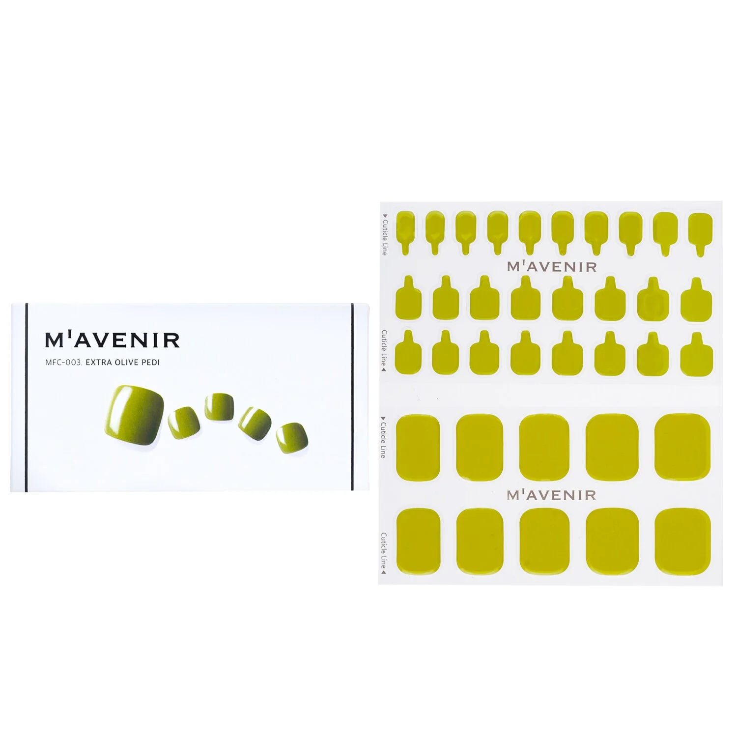 Mavenir Nail Sticker (Green) - # Extra Olive Pedi  36pcs - Olabens