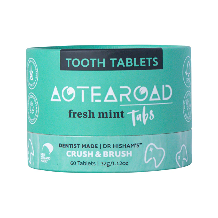 Aotearoad Tooth Tablets (Crush & Brush) Fresh Mint Tabs 60t - Olabens