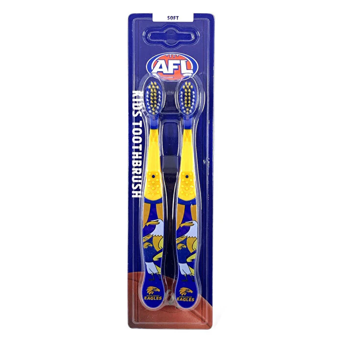 Afl Mascot Kids Toothbrush - West Coast 2 Pack - Olabens