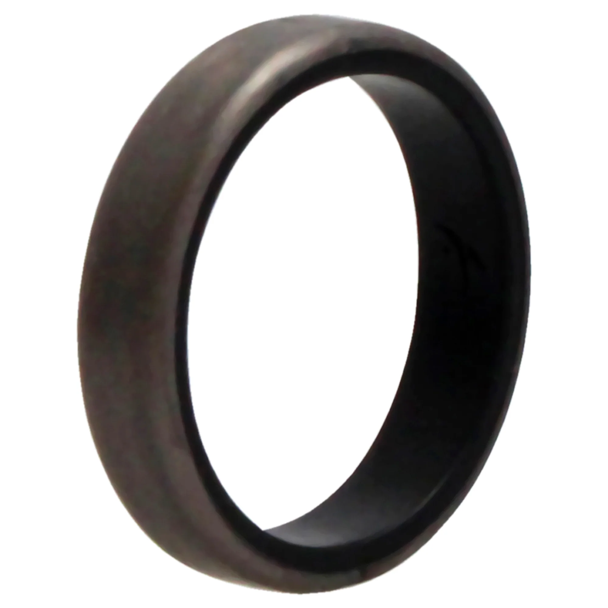 Silicone Wedding 6mm Brush 2Layer Ring - Silver by ROQ for Men - 15 mm Ring - Olabens