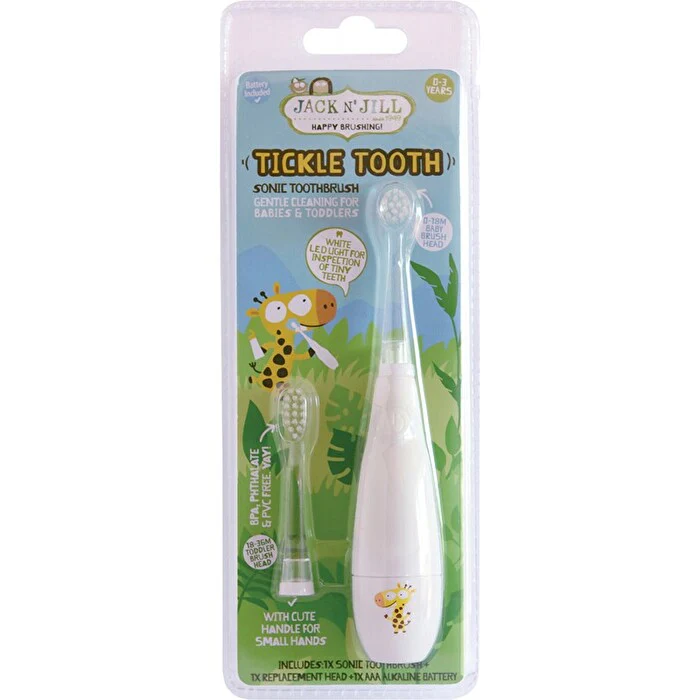 Jack N' Jill Tickle Tooth Sonic Toothbrush (0-6 Years) (Includes Replacement Head) - Olabens