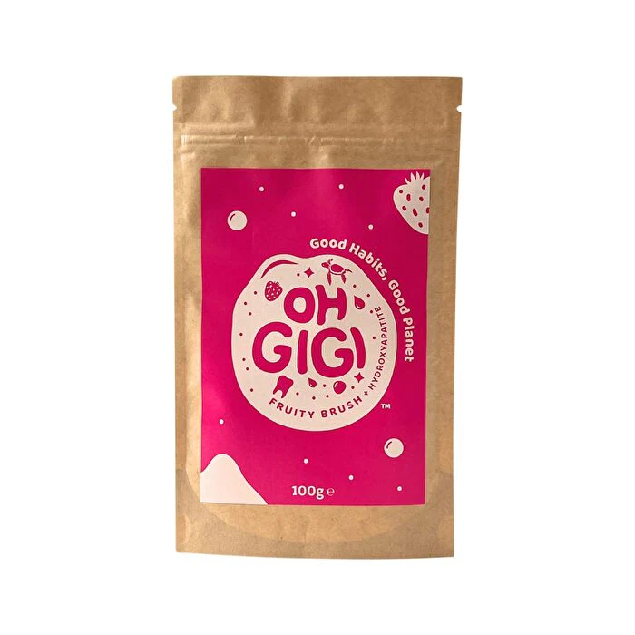 OhGiGi ohGiGi Tooth Powder + Hydroxyapatite Fruity Brush Refill 100g - Olabens