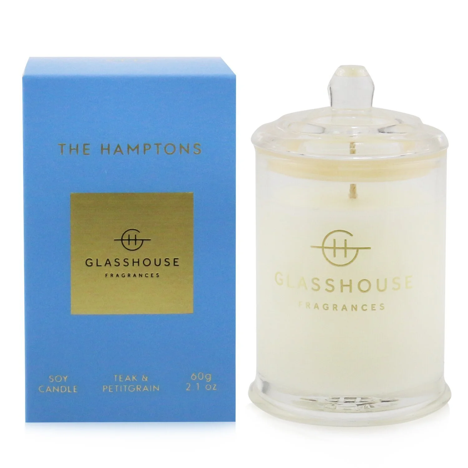 Glasshouse Triple Scented Soy Candle - The Hamptons (Teak & Petitgrain)  380g/13.4oz - Olabens