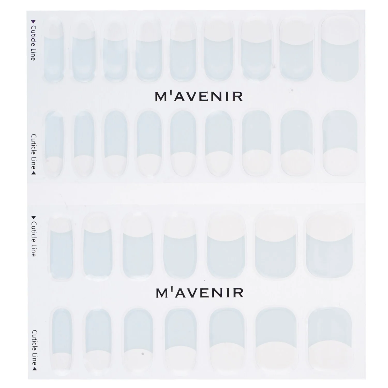 Mavenir Nail Sticker (White) - # White Deep French Nail  32pcs - Olabens