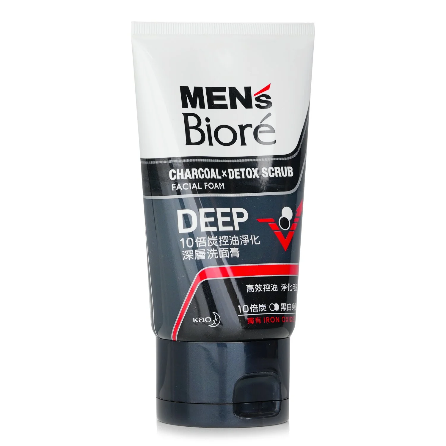 Biore Men's Charcoal x Detox Scrub Facial Foam Deep (with Iron Oxides)  100g - Olabens