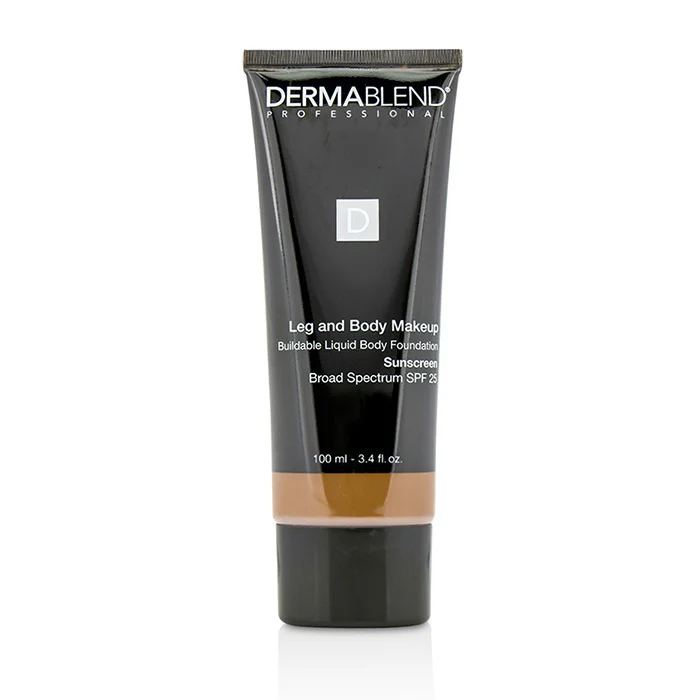 Dermablend Leg and Body Make Up Buildable Liquid Body Foundation Sunscreen Broad Spectrum SPF 25 - #Deep Natural 85N 100ml/3.4oz - Olabens
