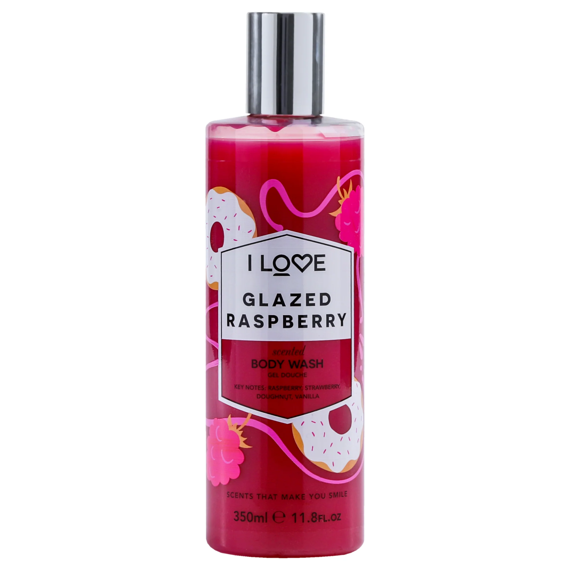 Scented Body Wash - Glazed Raspberry by I Love Cosmetics for Women - 11.8 oz Body Wash - Olabens