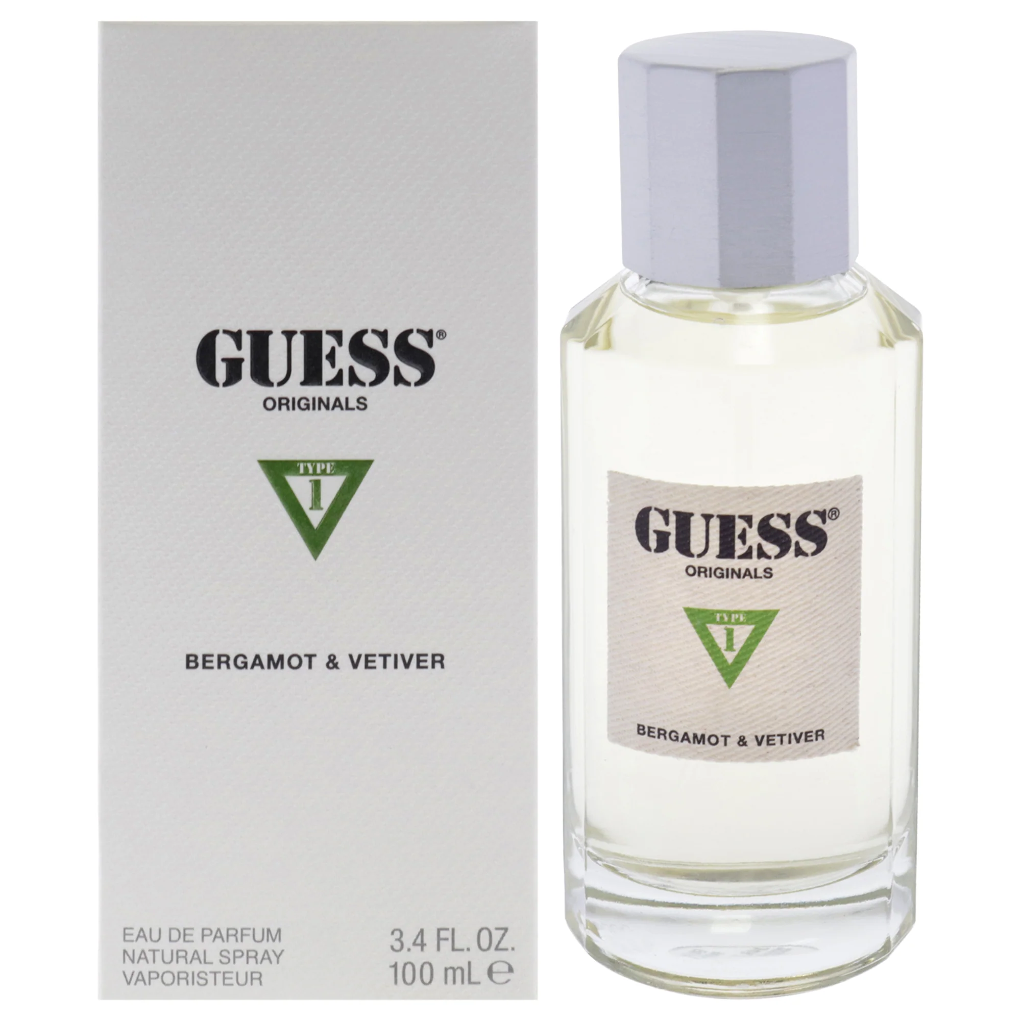 Guess Originals Type 1 Bergamot and Vetiver by Guess for Unisex - 3.4 oz EDP Spray - Olabens