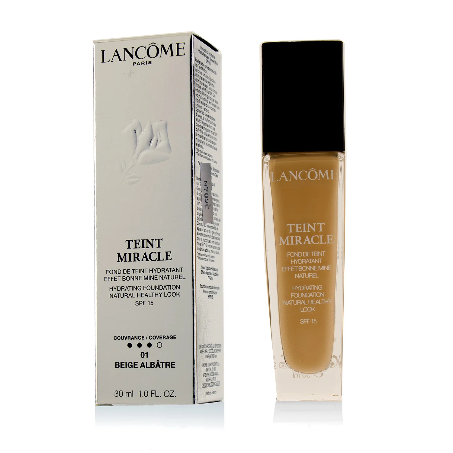 Lancome Teint Miracle Hydrating Foundation Natural Healthy Look SPF 15 - # 01 Beige Albatre  30ml/1oz - Olabens