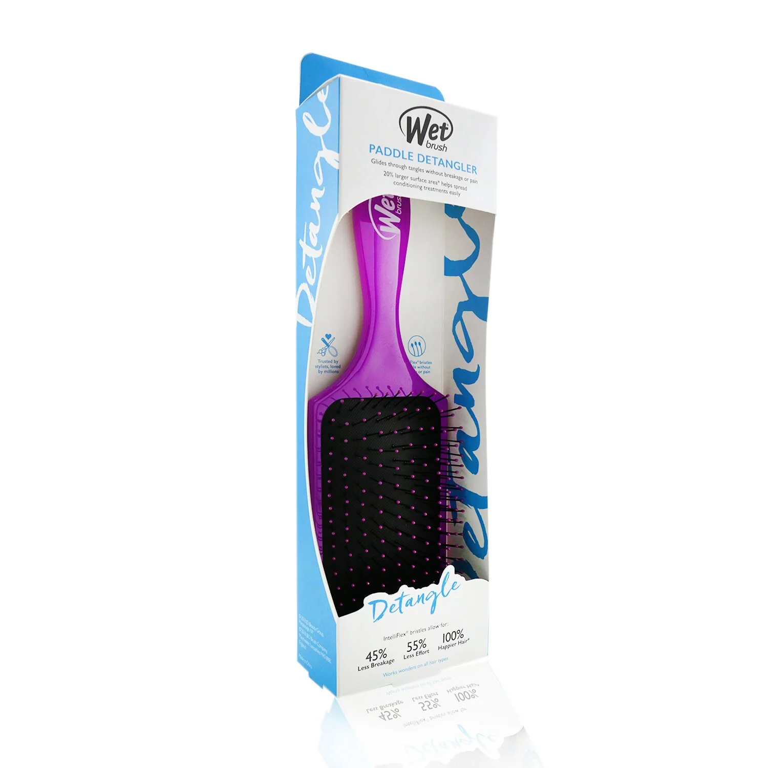 Wet Brush Paddle Detangler - # Purple  1pc - Olabens