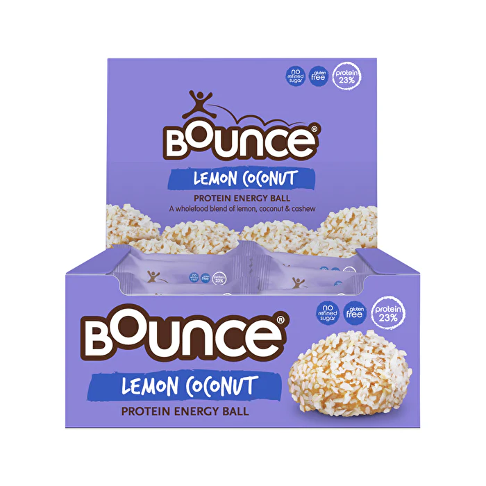 Bounce Protein Energy Balls Lemon Coconut 40g x 12 Display - Olabens
